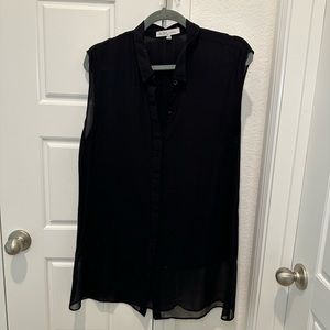 Black button up with sheer detail